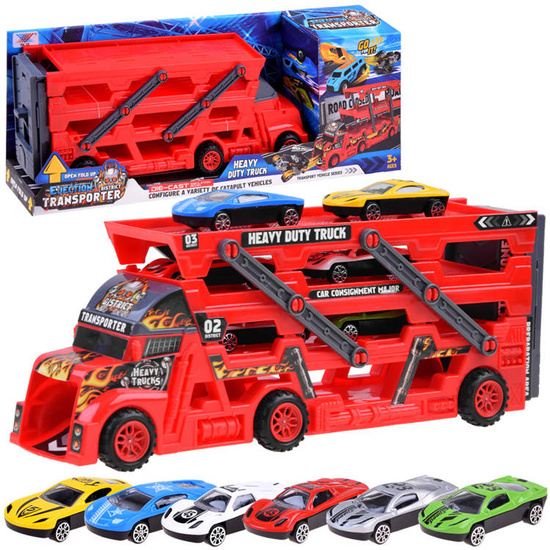 TIR tow truck + 6 cars, spring, ZA3774 launcher