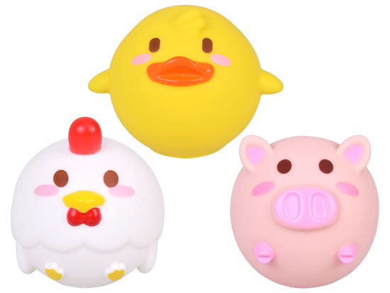 Bath toys FISHING 3 rubber animals without a hole + strainer ZA5924