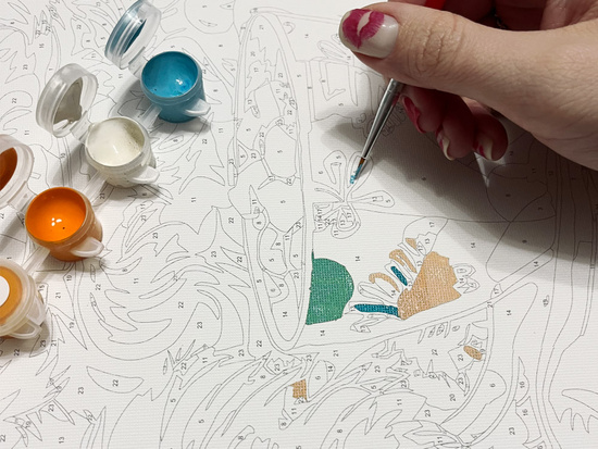 Paint by numbers kit Dog in flowers KHO6624 40x50 AP0059