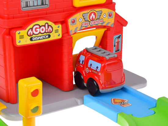 Set of car garage with driveway FIRE BRIGADE + fire truck ZA5691