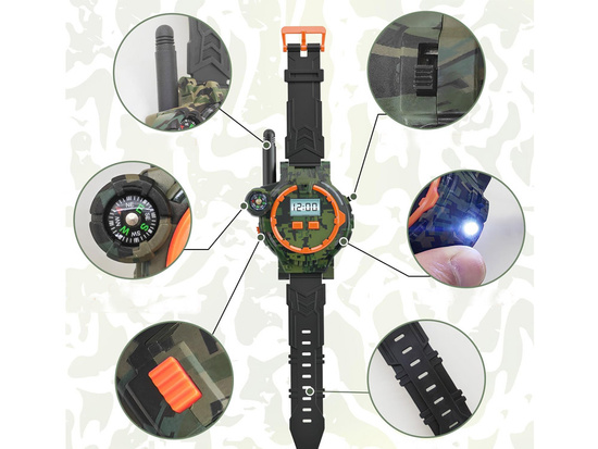 Walkie talkie 2 Multifunction watches Range 200m Compass ZA5463