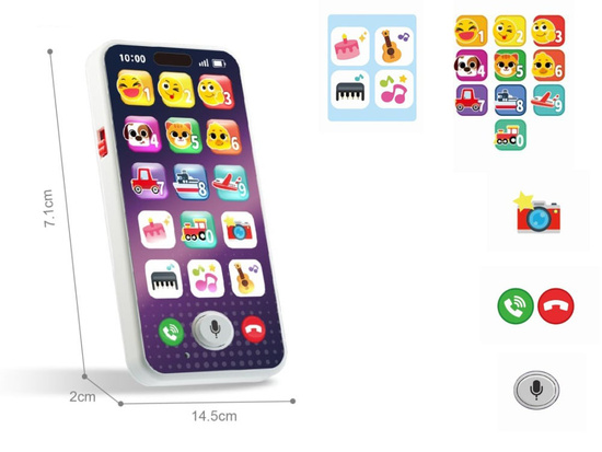 Interactive SMARTPHONE for toddlers with music and sounds ZA5872