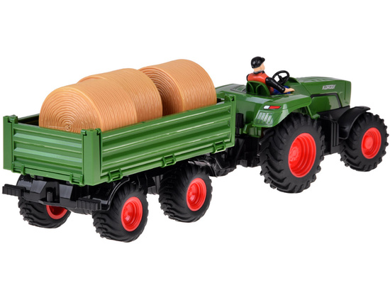 Remote controlled tractor with trailer + hay bales tractor driver RC0717