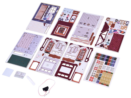 Wooden 3D PUZZLE Series Bookstore building 148 elements lighting ZA6014