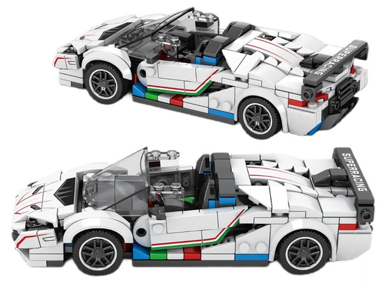Technical blocks Super sports car WHITE CABRIOLET spoiler 348 pieces ZA5787
