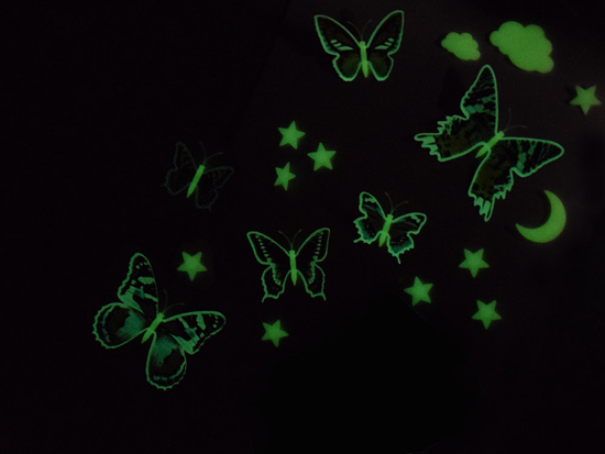 Magical Fluorescent Butterflies and Stars – Glowing Stickers ZA5681
