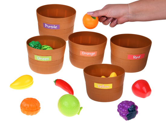 Set for cutting vegetables and fruits with Velcro + learning colors - 34 pieces ZA5904