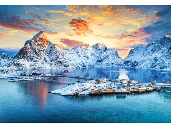 Puzzle 1000-elementów Sunrise on Sakrisoy, Lofoten, Norway C-105366-2 