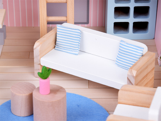 FLOWER Dollhouse in a lockable suitcase + wooden furniture ZA5930