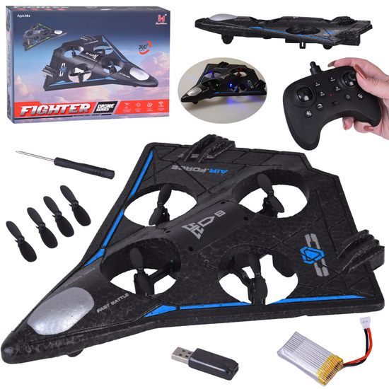 Remote Controlled Lightweight Drone with LED Effects and 360° Stunts RC0751