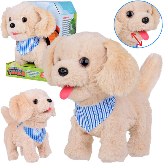 Interactive Plush Biscuit Dog TINKA Walks Barks Licks ZA5366