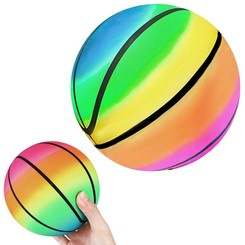 Rubber colorful rainbow light fun game ball 9" 23 cm for children SP0794