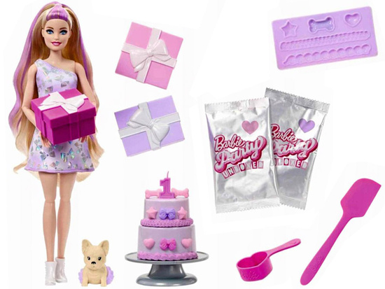 Mattel Barbie Party Unboxed doll from the series: Birthday + chihuahua dog ZA6065