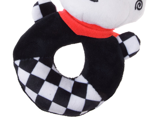 Contrast rattle for babies with a squeaker COW ZA5777