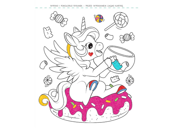 Aksjomat Brokatowa kolorowanka. Kucyki i jednorożce KS1043