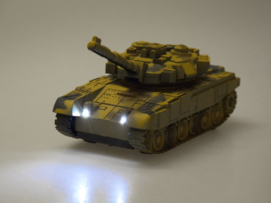 RC Tank with Remote Control, Rotating Turret, Lights, Realistic Sound