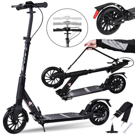 Large foldable city scooter with shock absorber and brakes up to 100kg SP0785