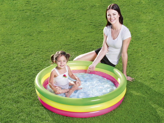 Bestway rainbow inflatable pool paddling pool 102cm soft bottom 51104