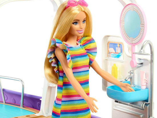 Mattel Barbie Motorboat for dolls with INTERIOR TRANSFORMATION + accessories ZA6042