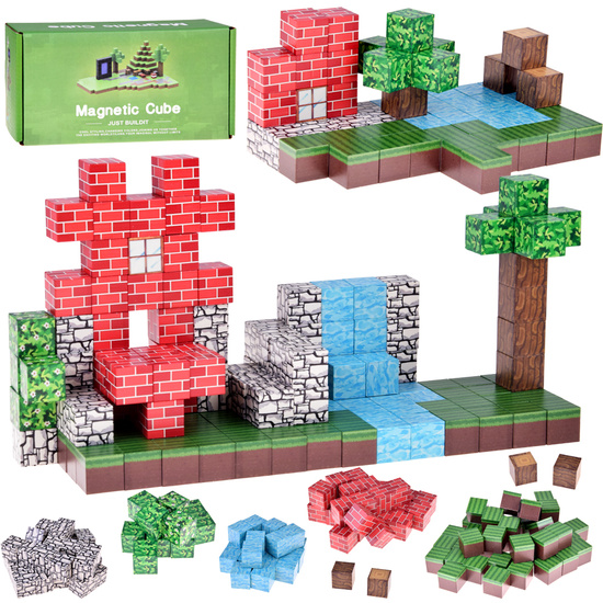 Magnetic construction blocks 144 pieces cubes cubes pixels ZA6005