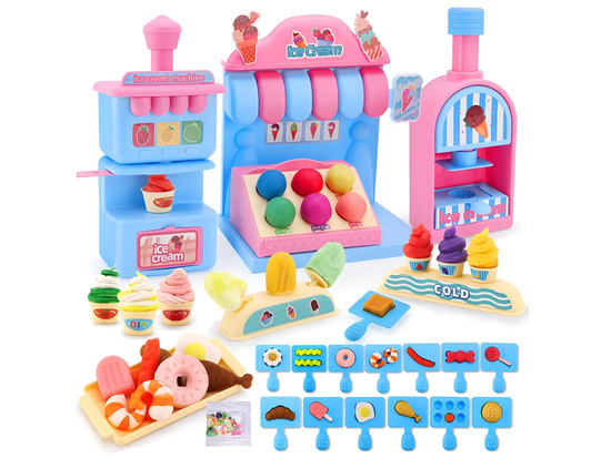 Sweet set of PLASTIC Ice Cream Parlor Confectionery - lots of accessories ZA5895