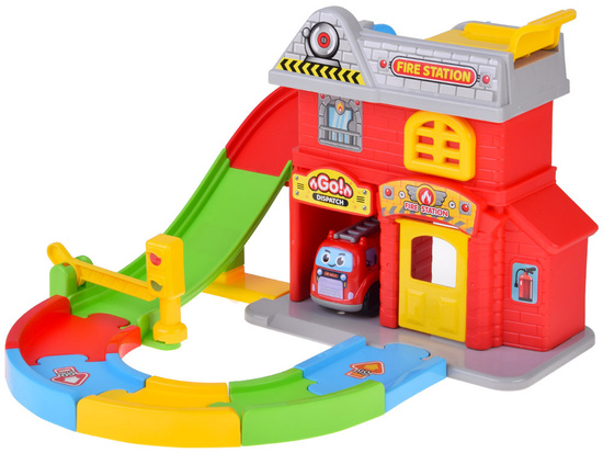 Set of car garage with driveway FIRE BRIGADE + fire truck ZA5691