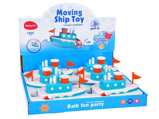 Floating wind-up bath ship. Splashes water ZA5603