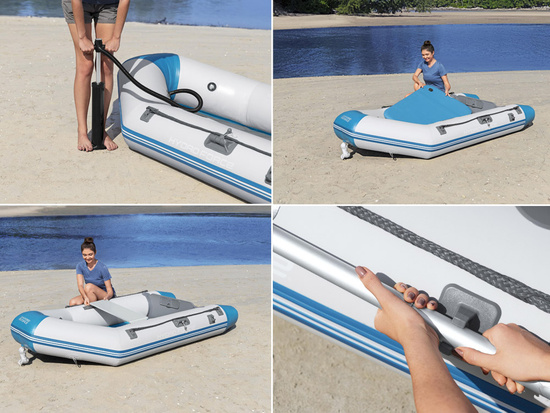 Bestway Inflatable boat CASPIAN 230x130x33cm - set of paddles + pump 65046