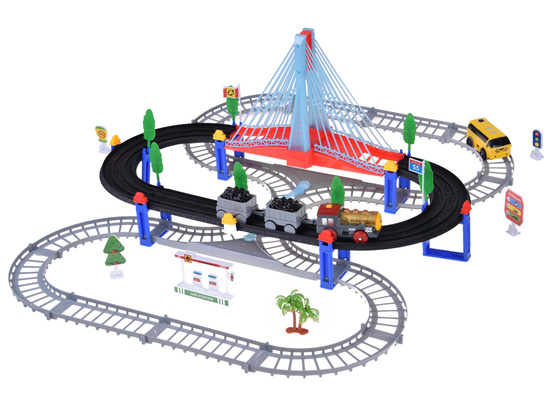 Electric Train Set 2-in-1 – Locomotive with Carriages + Track and Bus ZA5886