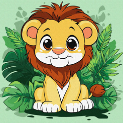 Painting by numbers 30x30cm KHO1272 Happy lion cub AP0087