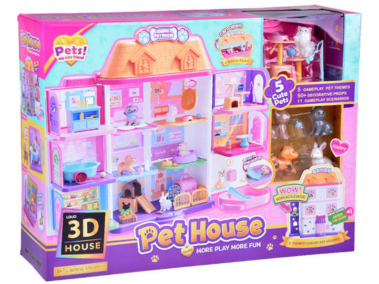 Folding house for animals Pet house set with figures accessories ZA 5420