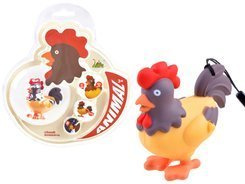 Colorful ROOSTER keychain - Pendant with light + sound ZA3530