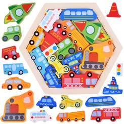 Wooden puzzle Vehicles fire brigade ship 16 pieces ZA4