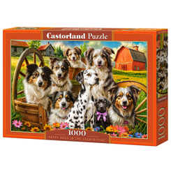 Happy Dogs In The Countryside 1000-Piece Puzzle C-105410-2