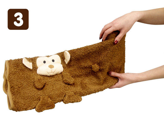 Soft blanket - cuddly 2in1 MONKEY in mocha mouse color ZA0724