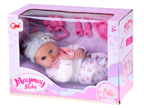 BOBAS doll 32cm with moving eyes + feeding accessories ZA5833