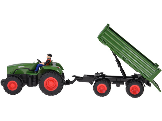 Remote controlled tractor with trailer + hay bales tractor driver RC0717