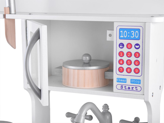 Interactive WHITE wooden kitchen for children Induction + accessories ZA4127