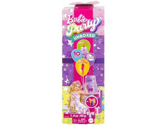 Mattel Barbie Party Unboxed doll from the series: Birthday + chihuahua dog ZA6065