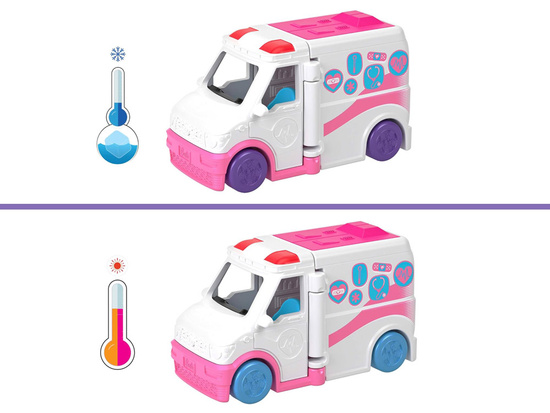 Mattel Mini Barbie Land Doctor Doll + Ambulance Car ZA6038 D