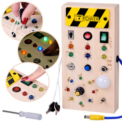 Wooden Montessori Manipulative Board - Electric LEDs ZA5944