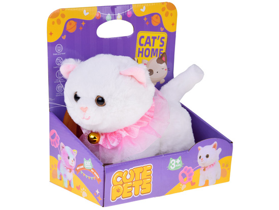 Interactive kitten walks on a leash, meows, and wags its tail ZA5592
