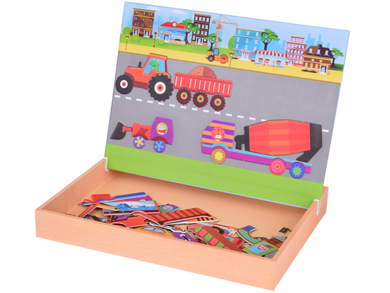 Magnetic Board 2in1 with Magnetic Puzzle Construction Vehicles ZA5352