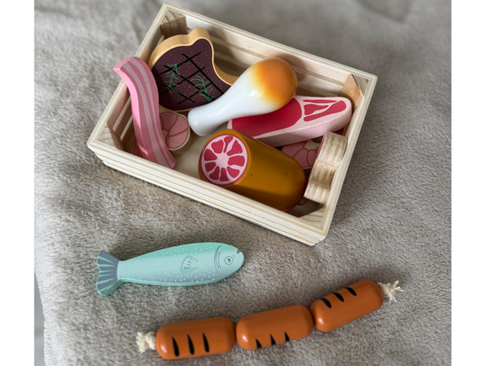 Wooden COLD CUTS BOX - a set of toy meats for children ZA5942