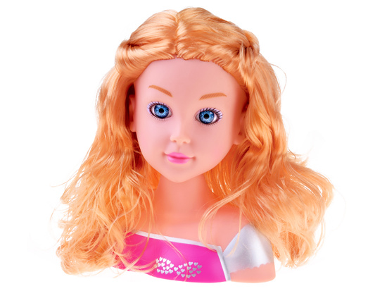 BLONDE DOLL 20 cm combing head with hairdressing accessories ZA5837
