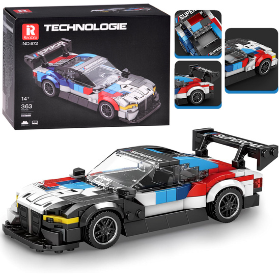Klocki techniczne Superauto WYŚCIGOWE malowanie, spojler 363-ele ZA5780