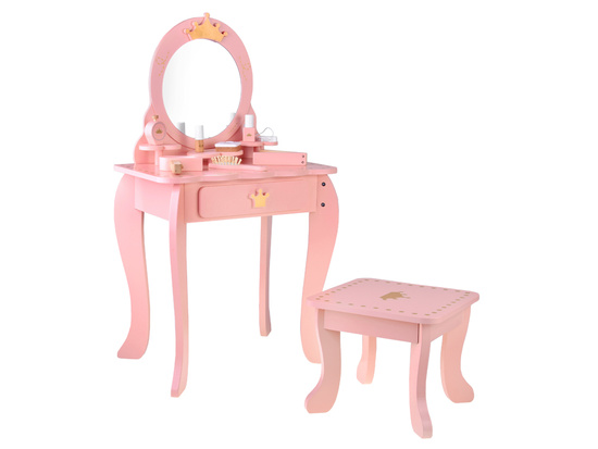 Wooden Royal Vanity Table with Mirror + Chair + Accessories ZA5934