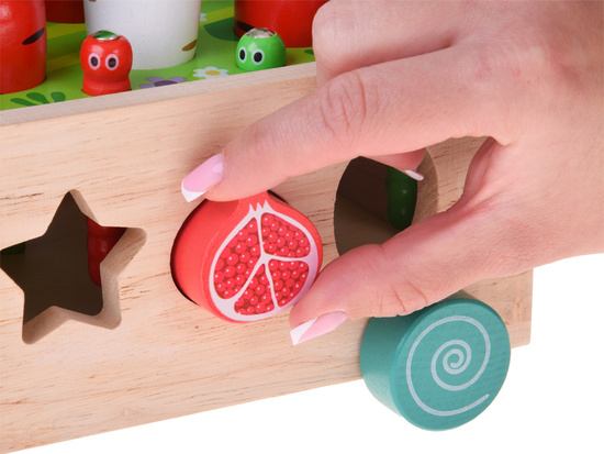 Sorter Montessori drewniany wózek złap robaczka marchewki układanka ZA5903