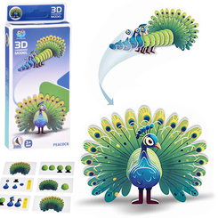 3D puzzle cardboard model colorful PEACOCK do it yourself DIY 18ele ZA5718