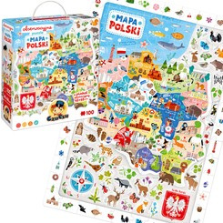 CzuCzu Obserwacyjne puzzle Mapa Polski 100 elementów  5+ plakat  ZA5561
